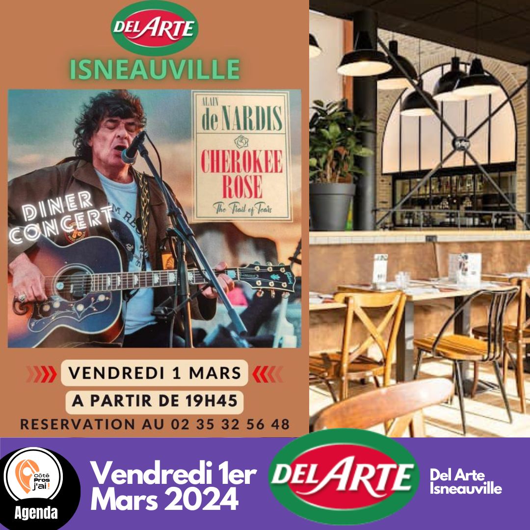 Diner concert mars Alain de Nardis chez Del Arte Isneauville